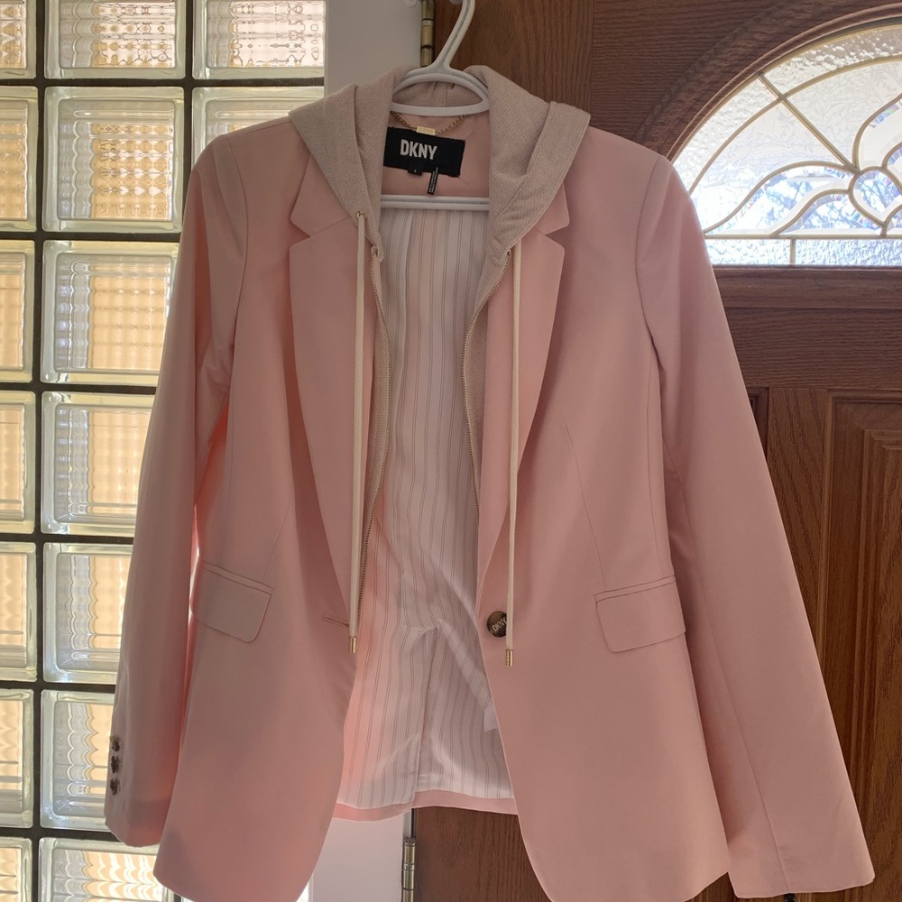 DKNY Pink Women's Blazer with Hood